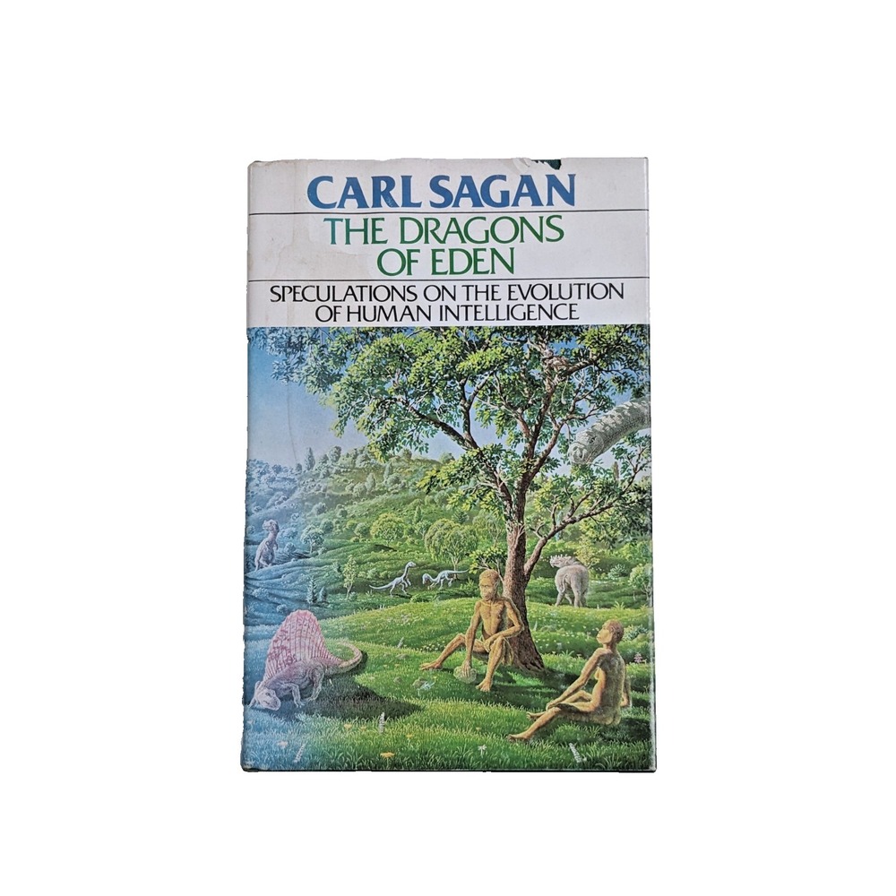 The Dragons of Eden Carl Sagan 1977 First Edition 4th Printing Hardcover w/ DJ G